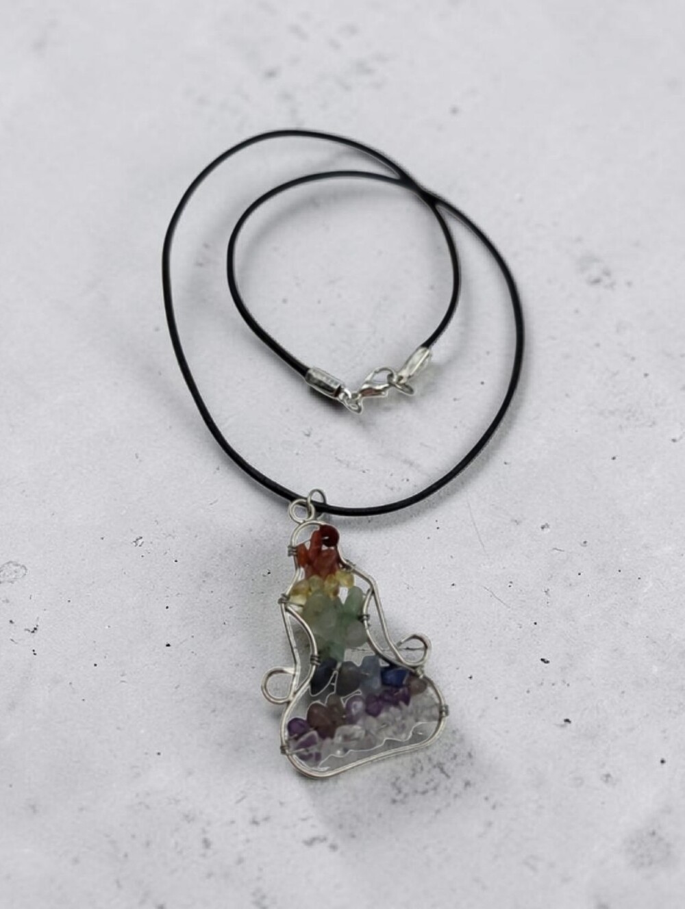 Handmade Silver Chakra Pendant Necklace